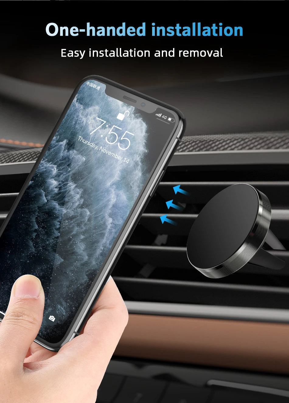 Magnetic Car Mobile Phone Holder Air Vent Clip Smart Phone Stand Mini Magnetic Car GPS Bracket For iPhone Huawei Xiaomi Realme