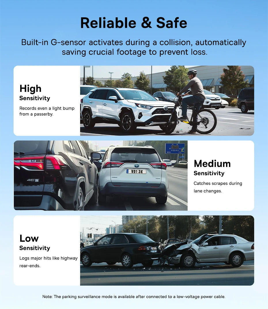 Baseus 3K Dash Cam VD1 Front and Rear Cam HD Built-in GPS Galileo Supercapacitor Car DVR Car Camera Recorder Support 24H Parking