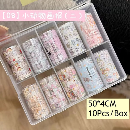 10Rolls Lacce Flower  Nail Foils Transfer Paper  Nail Art Stickers  Manicure Set Decal  Nails Decoration