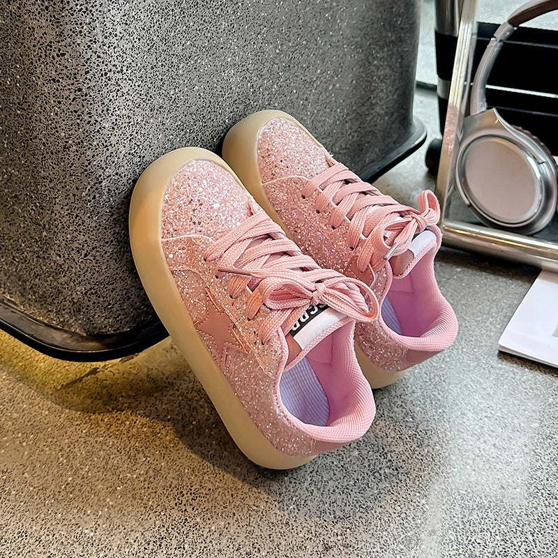 Girls' Shoes 2024 Spring New Casual Versatile Little Girls Star sneakers Spring and Autumn Children's Sports Shoes