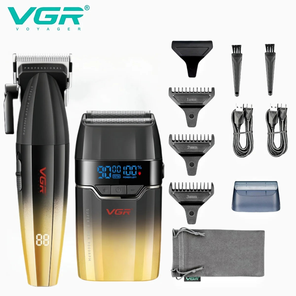VGR Face Shaver Professional Hair Trimmer Mini Shaver Cordless Beard Trimmer Adjustable Barber Hair Clipper V-906 V-003 V-308