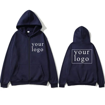 2024 New Fashion Your Own Design Brand Logo/Picture Personalized Custom Anywhere Men Women DIY Zipper cardigan hoodie