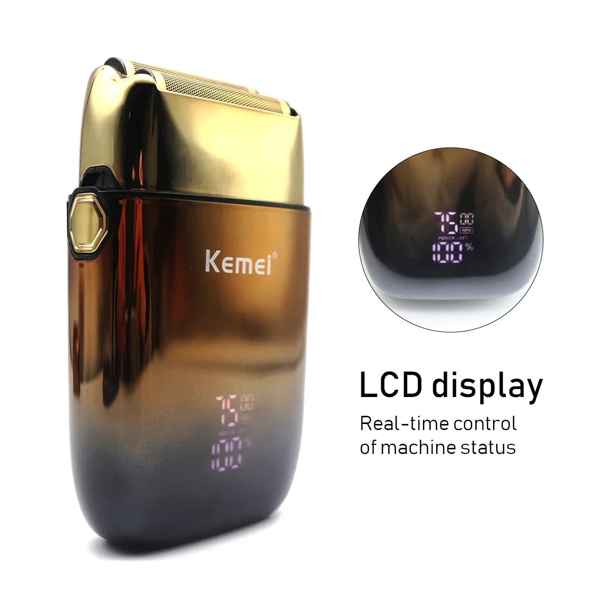 Kemei KM-TX10 Electric Shaver Hair Rechargeable Beard Foil Razor for Men Bald Head Shaving for Men Machine Hair Clippers for Men