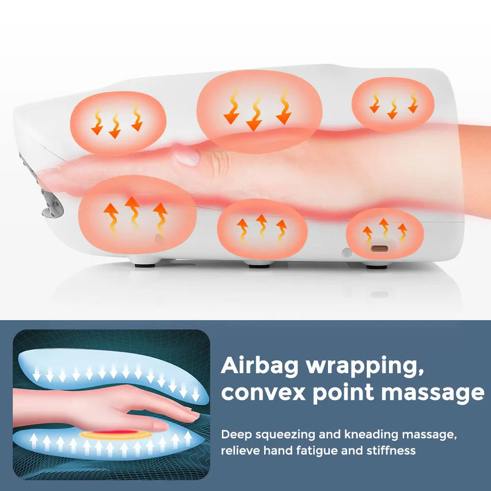 Smart Airbag Hand Massager Wireless Electric Hot Compress Carpal Tunnel Palm Acupoint Massager Vibration Kneading Finger Relax