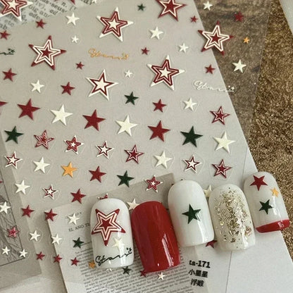 1 piece  5D silver nail stickers metal mini star nail art stickers high quality exquisite decals self-adhesive nail art stickers