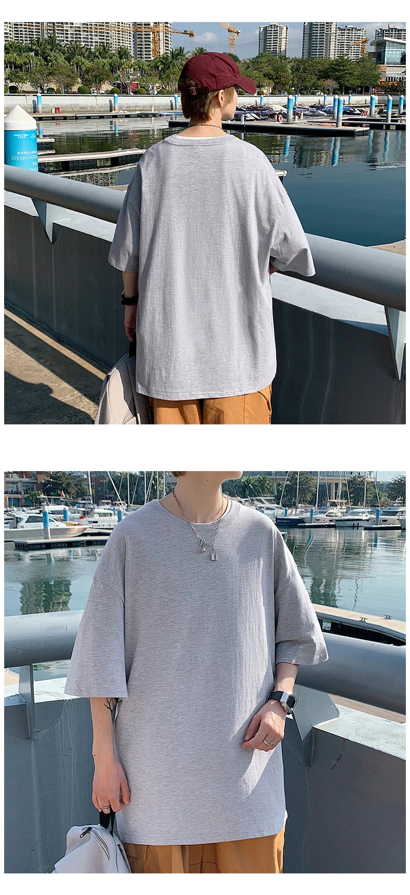 Oversized Summer Short Sleeve Men's T Shirt New Fashion Solid Loose O-Neck T Shirts Mens Cotton Hip Hop Streetwear Top Tees 5XL