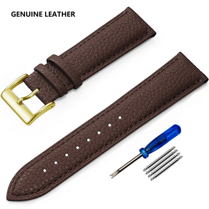 SAMCO Genuine Leather Watch Band 12/14/16/18/19/20/21/22/24 mm Watch Strap for Man Women High-quality Wrist Watchband + Tool