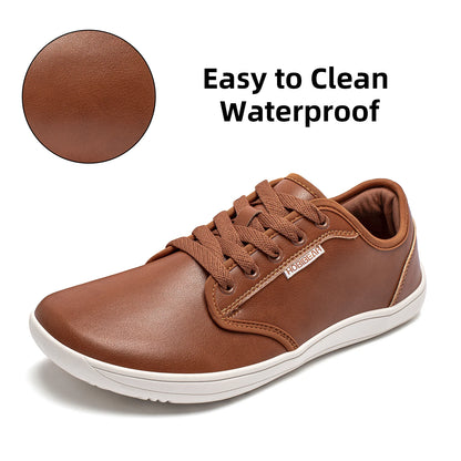 HOBIBEAR Unisex Wide Barefoot Shoes Women Men Zero Drop Minimalist Sneakers Artificial Leather Trail Walking Shoes