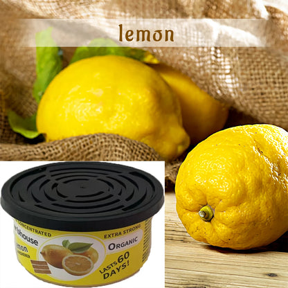 Car Air Fresheners: Lemon Scent | Organic Cans | Odor Eliminator Essential | Long-Lasting | Strong Fragrance | For Home Closet