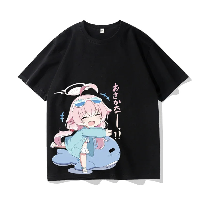 Takanashi Hoshino Game Blue Archive Cosplay T-shirts 3D Print Anime Cartoon Tees Summer Men Women Harajuku Y2k Short Sleeve Tops
