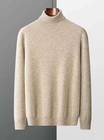 Men's Turtleneck 100% Cashmere Sweater Autumn Winter Basic Long Sleeve Pullover Cashmere Knitwear Soft Warm Comfy Clothing