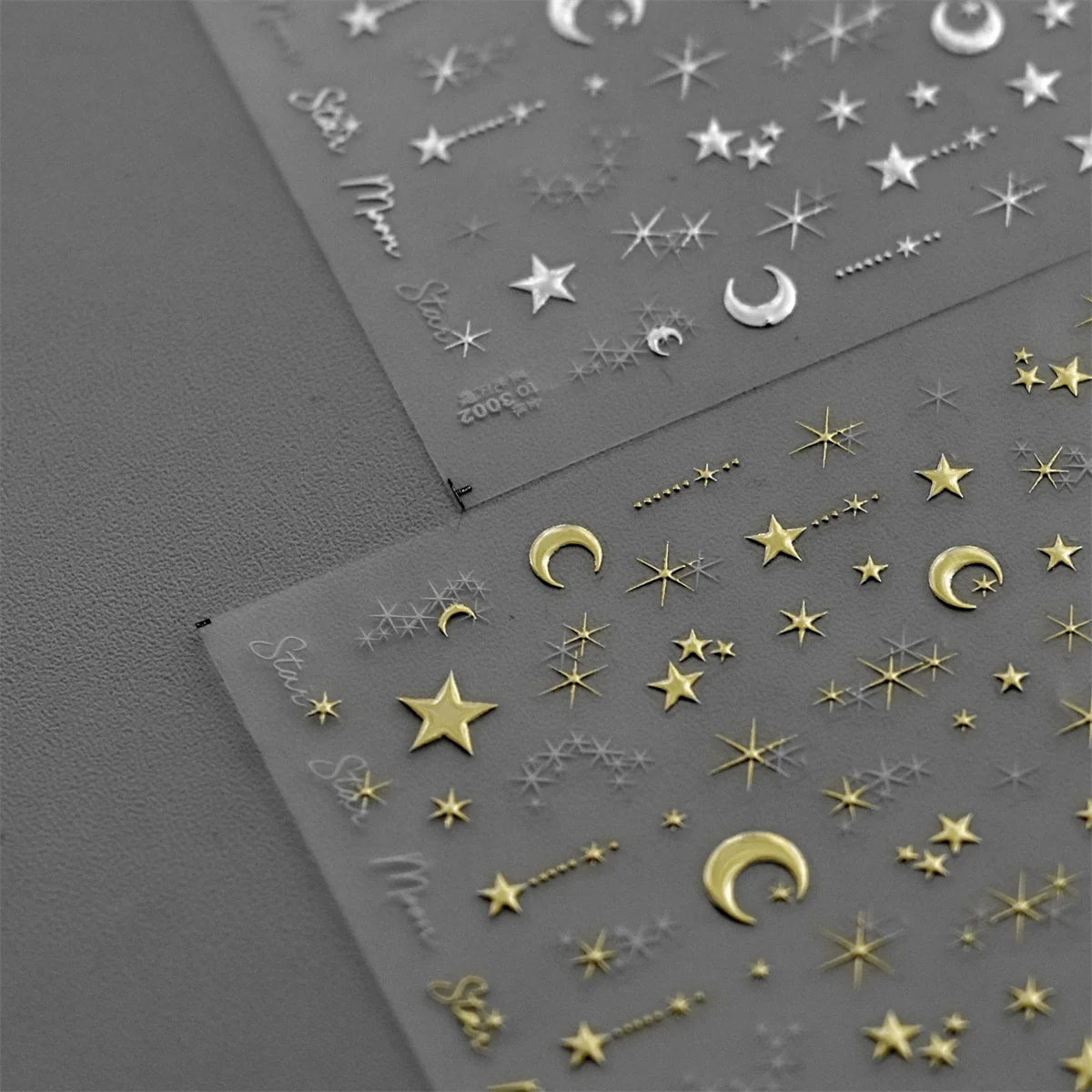 1PC 5D Korean Bronzing Nail Stickers Japanese Gold Silver Star Moon Luxury DIY Nail Art Decoration Decals Manicure Accessories