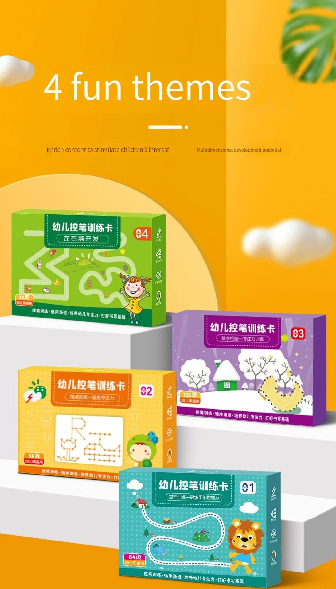 Magical Tracing Workbook Set Reusable Magic Practice Copybook for Kids with Drawing Pens and Eraser Learning Books Writing