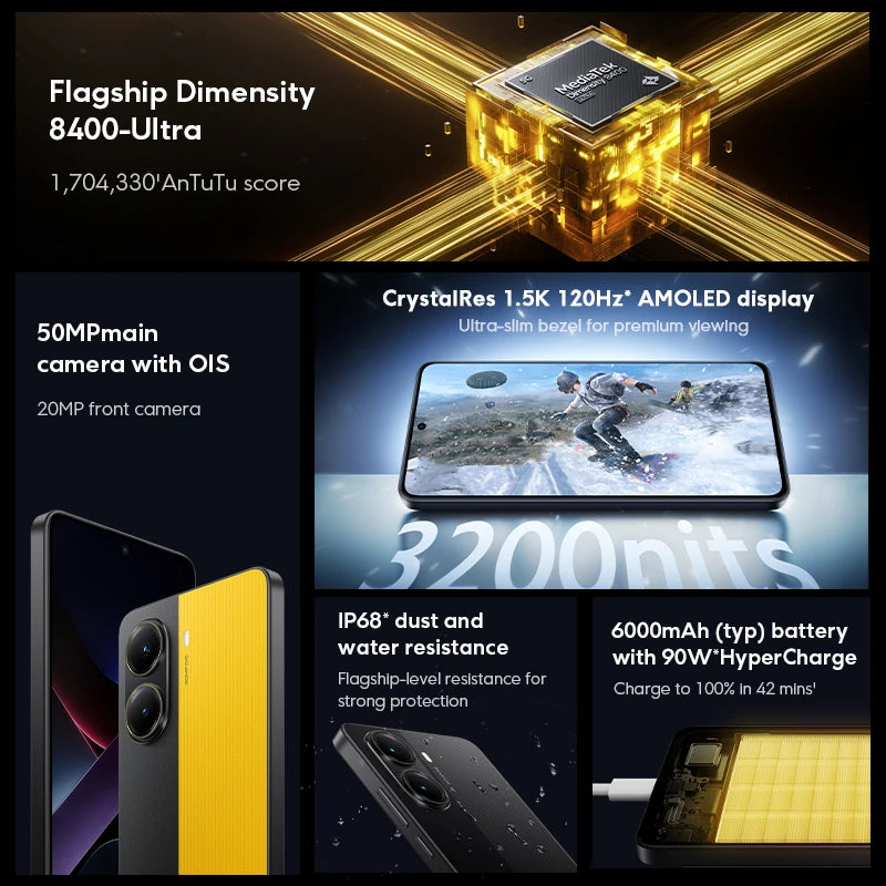Global Version POCO X7 Pro Smartphone Dimensity 8400-Ultra 6000mAh 90W HyperCharge NFC "6.67 K 120Hz screen Amole