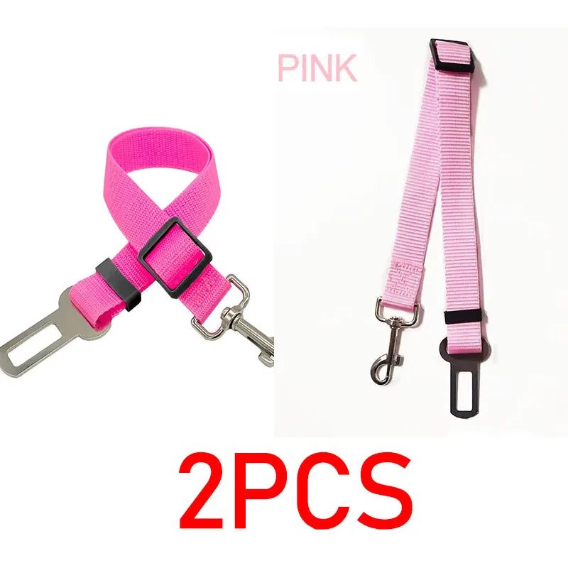 New Dog Car Belt Cat Car Seat Belt Pet Seat Vehicle Dog Harness Lead Clip Safety Lever Traction Dog Collars GXQ05