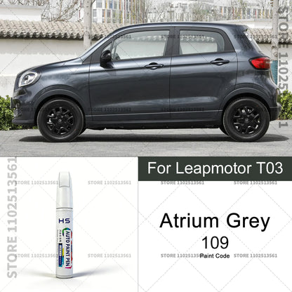 For Leapmotor T03 Car Paint Repair Pen Touch Up Scratch Remover DIY Auto Accessories Blue C02 Yellow Green YO Grey Light White