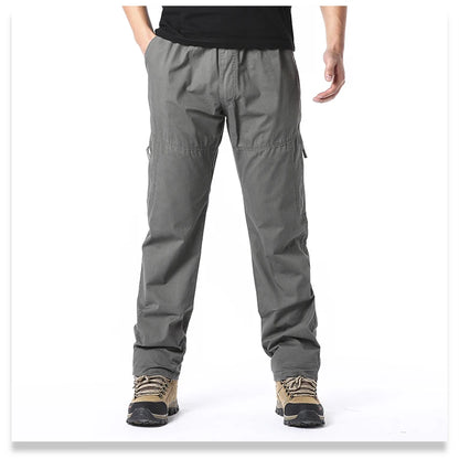 High Quality Men's Cotton Cargo Pants Casual Multiple Pocket Tacitcal Pants Spring Autumn Outdoor Camping Hiking Work Pants