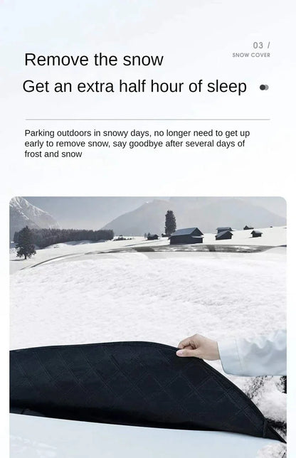 All-Weather Magnetic Windscreen Cover - Waterproof Snow/Frost/Ice Protector & Sun Shade, 5 Magnets + Door Flaps, Universal Fit