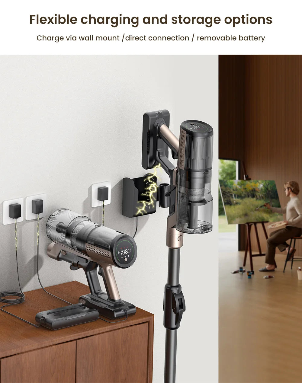 Proscenic P20 OnePass Cordless Vacuum Cleaner, 70000Pa Suction, 70-Min Runtime, 680W Brushless Motor, Wet & Dry Cleaning 3 Sold
