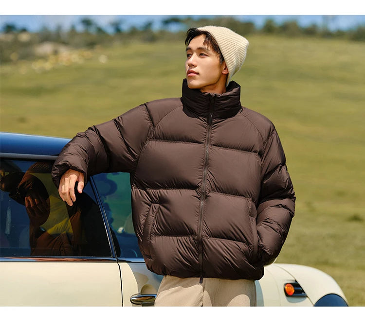 Semir Down Jacket Men Women 2026 Winter New Light Short Coat Three-Proof Thermal Puffer Coat Couple Top Trendy Down Jacket