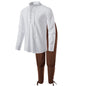 2Pcs Men's Medieval Knight Costume Set Renaissance Cosplay Pirate Shirts Ankle Banded Pants For Halloween Cotton Linen Fabric
