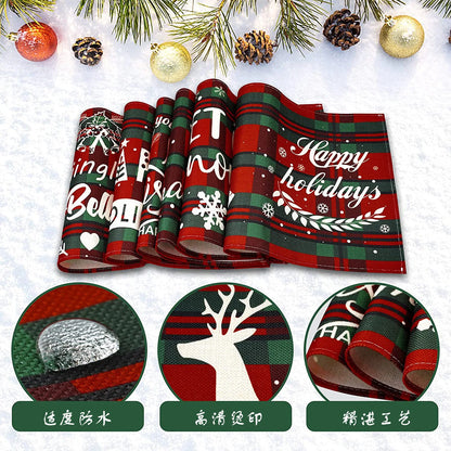 2026 Christmas Party Disposable Tableware Cartoon Bronzing Deer Pattern Plates Cups Santa Claus Napkin Merry Christmas Supplies