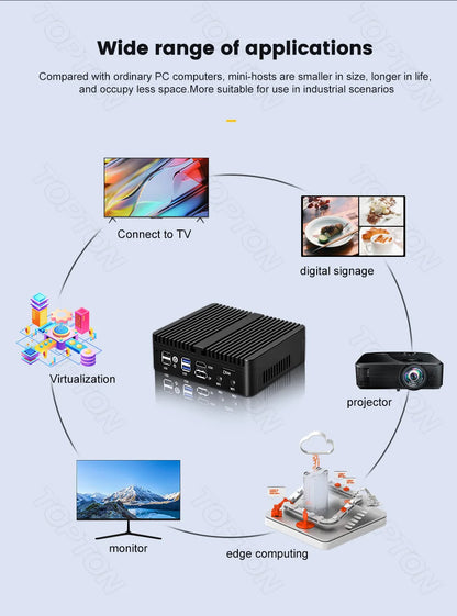 12th Gen Intel N150 N100 7305 Firewall Router 4x I226-V 2.5G LAN N5105 J6412 Fanless Mini PC Barebone Computer OPNsense PfSense