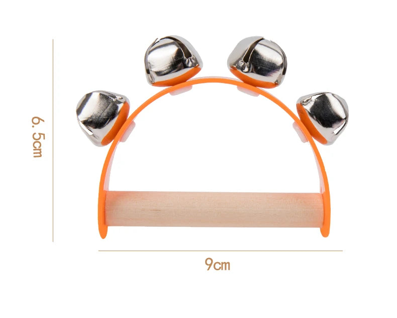 Wooden Half Round Hand Ringing Bell Children Musical Orff Instruments Clapper Handle Educational Fun Toys Infant Teaching Aids