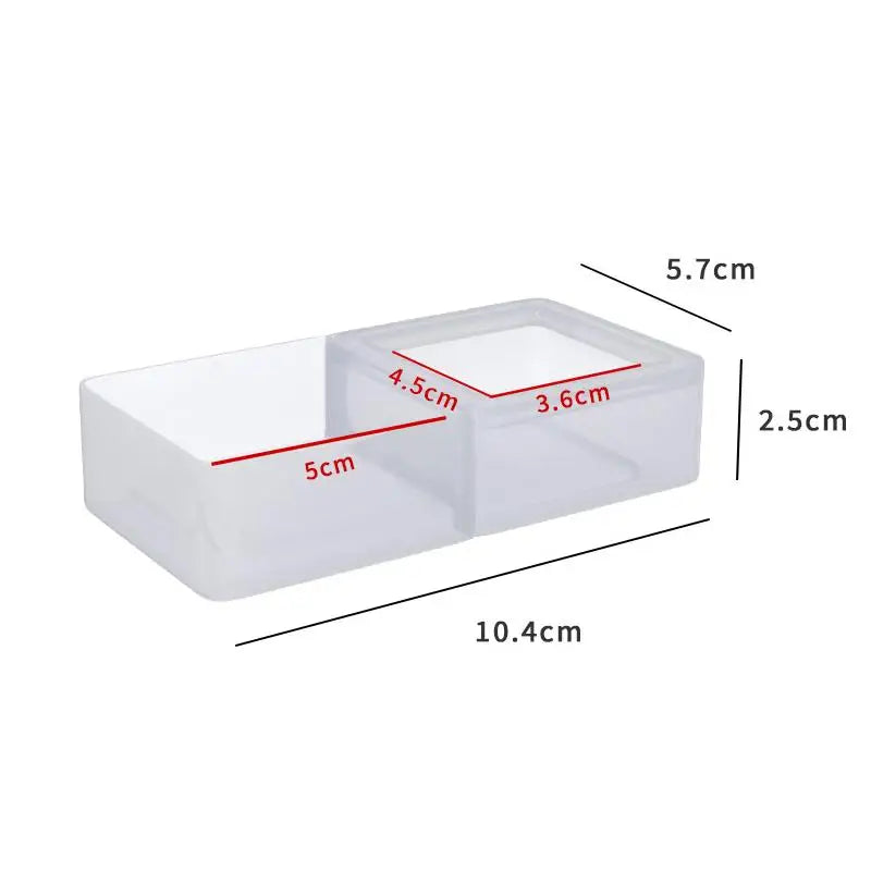 (.) Black/White Plastic Breeding Feeders Box Anti-escape Reptile Snake Feeding Bowl Double Box 2 In 1 Worm Dish
