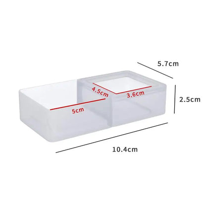 (.) Black/White Plastic Breeding Feeders Box Anti-escape Reptile Snake Feeding Bowl Double Box 2 In 1 Worm Dish
