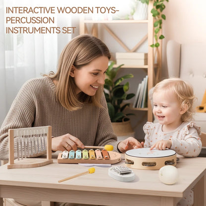 Montessori Kids Musical Toys Wooden Educational Instruments Baby Percussion Instruments Music Station Newborn Birthday Gift
