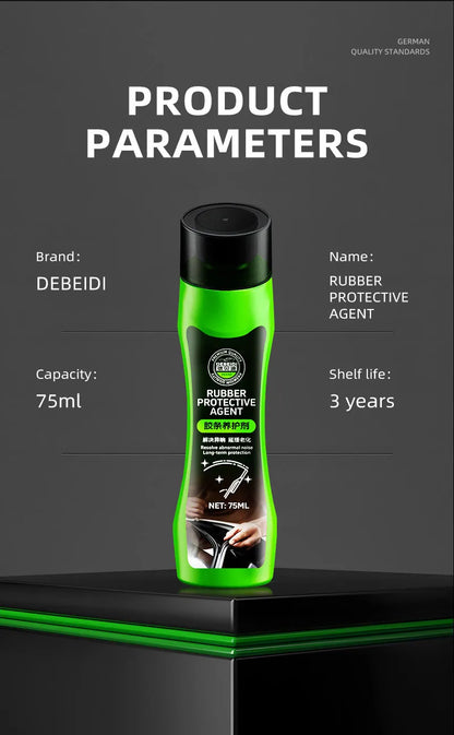 75ml Car Rubber Conditioner Rubber Strip Maintenance Agent Softening Agent Eliminates Noise Rubber Cleaner For Car SUV Vehicle
