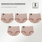 5PCS Seamless Mulberry Silk Panties Woman Underwear Ultra-Thin High Elastic Invisible Briefs Soft & Breathable Female Lingerie