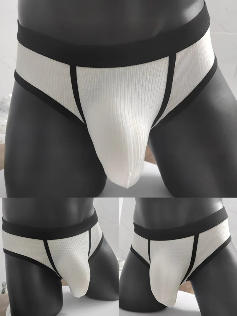 Men's briefs with large pockets are very sexy. Large-space sports underwear for men