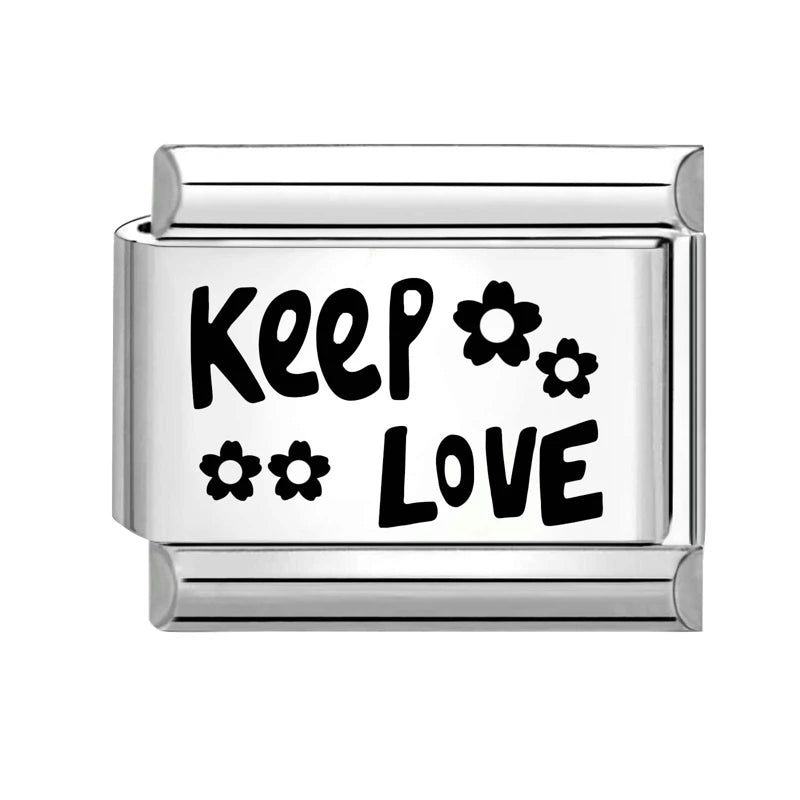 Y2K Series Heart Flowers Cherry Ball Butterfly Italian Charm Links Fit 9mm Stainless Steel Bracelet DIY Making Jewelry Gifts