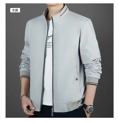Men's Autumn Fashion Baseball Jackets Long Sleeve Stand Collar Loose Outwears Coats Sport Casual Slim Fit Business Jacket Male