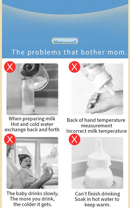 Portable Baby Bottle Insulation Sleeve, Baby Milk Insulation Device with LCD Screen, USB Insulation Bottle for Car Travel, Porta