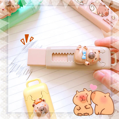 Kawaii Stationery Aesthetic stationery Office supplies school items Gift for kids Eraser  Cute Capybara  Eraser funny Rubber