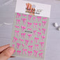 1pcs 5D White Lace Bowknot Nail Art Sticker Sweet Pearl  Bow Ribbon Self-Adhesive Nail Slider DIY Luxury Nail Decorations Decals