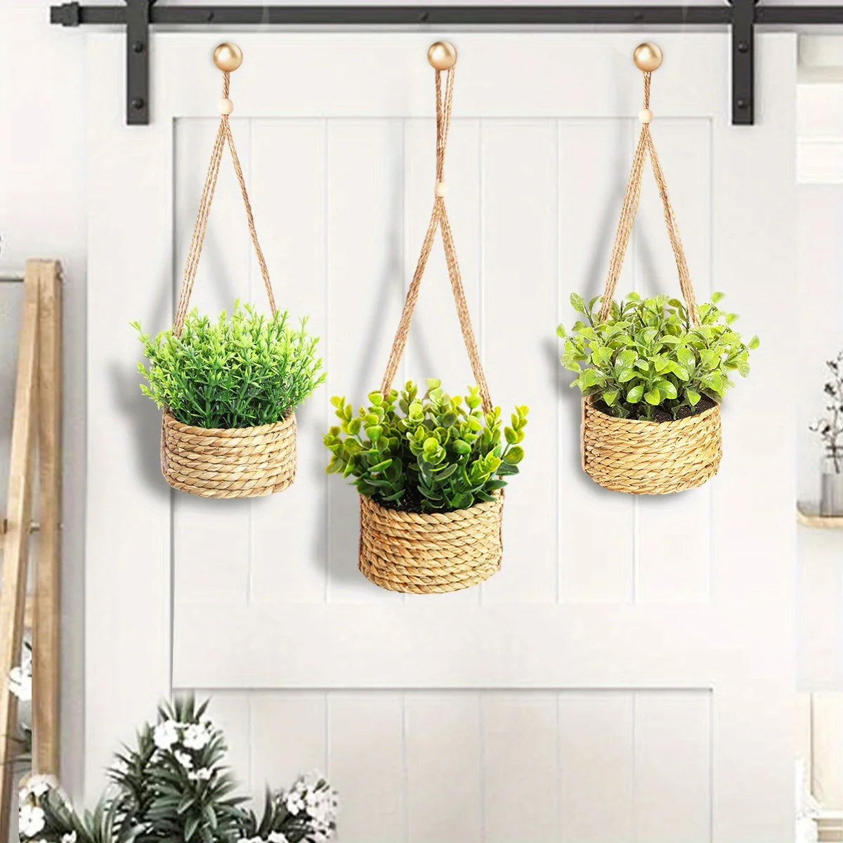 XIYA FLOWER Green Artificial Plants Eucalyptus Grass Woven Rosemary Potted Plants Grass Mound 40cm PE Material Home Decoration
