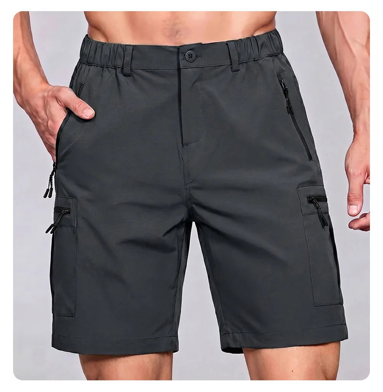 Men's Cargo Shorts; Summer Waterproof Breathable Comfortable; Multi-Pocket; Outdoor Casual Sports Beach Pants; Elastic Waistband