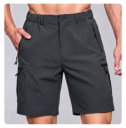 Men's Cargo Shorts; Summer Waterproof Breathable Comfortable; Multi-Pocket; Outdoor Casual Sports Beach Pants; Elastic Waistband