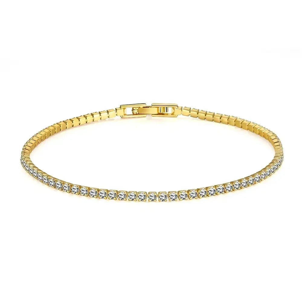 925 Sterling Silver Bracelet 16CM To 19CM Tennis Bracelet 2.5MM Zirconia Anniversary Gift