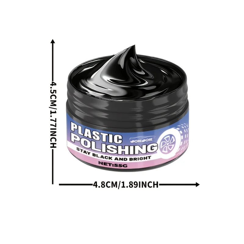 Plastic Polish Paste, Multi-Functional Dashboard Tire Sofa Repair Cream, Long-Lasting Gloss, Car Interior Vinyl Scratch Remover