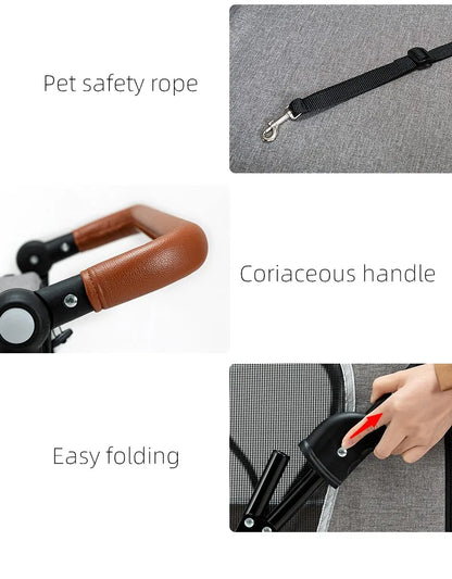 STLF(Ready to Ship) Manufacture Large Pet Stroller for Big Dog Safety Outdoor Walking Travel Foldable Trolley