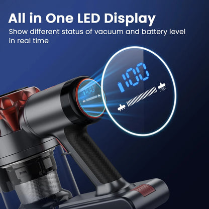 INSE S3P Cordless Vacuum Cleaner 45Kpa Powerful Handheld Stick Vacuum with LED Display 55-Min Running Self-Standing for Carpet H