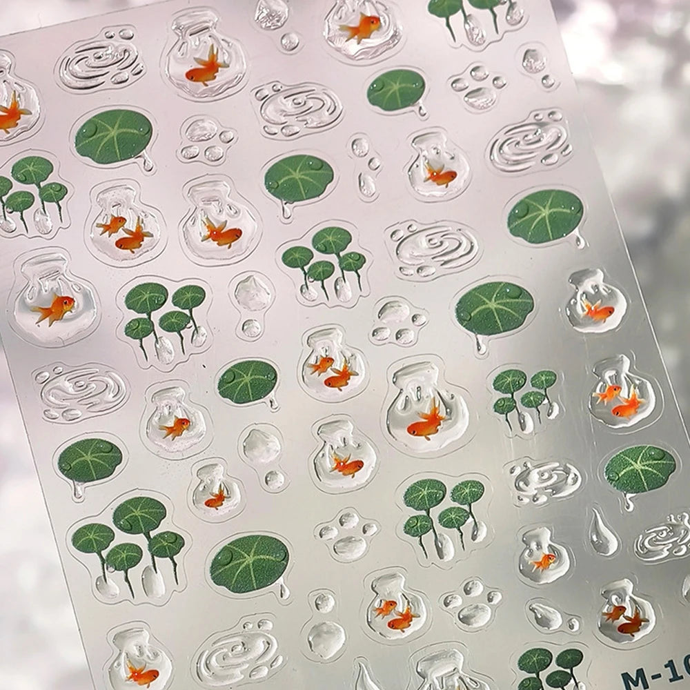 Ocean Shell Starfish Shell Conch Whale Dolphin Seahorse Coconut Tree Water Bubbles Self Adhesive Nail Art Sticker Manicure Decal