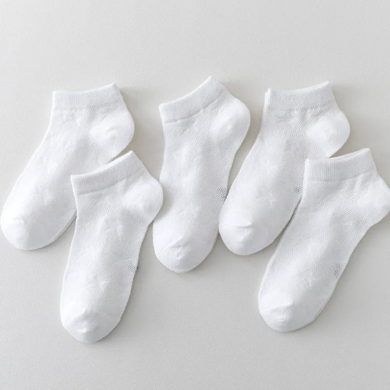5 Pairs 1 To 12 Years Children's Socks 2026 Spring Summer Baby Boys Girls Cotton Mesh Breathable Thin Soft Cute Socks Kids Socks