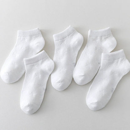 5 Pairs 1 To 12 Years Children's Socks 2026 Spring Summer Baby Boys Girls Cotton Mesh Breathable Thin Soft Cute Socks Kids Socks