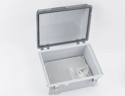 IP67 Waterproof Gray/Transparent Cover Enclosure Juction Box ABS Plastic Outdoor Electronic Instrument Hinge Case